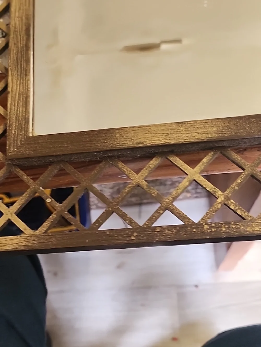 Wood Framed Rectangular Wall Mirror - Bronze Finish